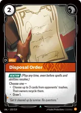 Disposal Order (UNL-103)